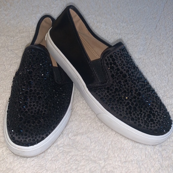 INC International Concepts Shoes - I.N.C. International Concepts Sammee Slip-On Sneakers 6 EUC Black Rhinestones